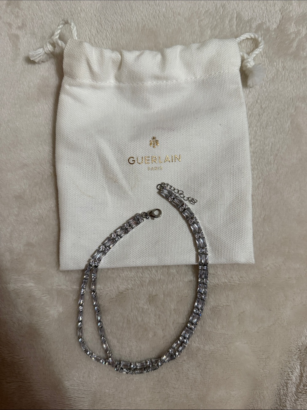 Guerlain Silver Crystal Tennis Necklace